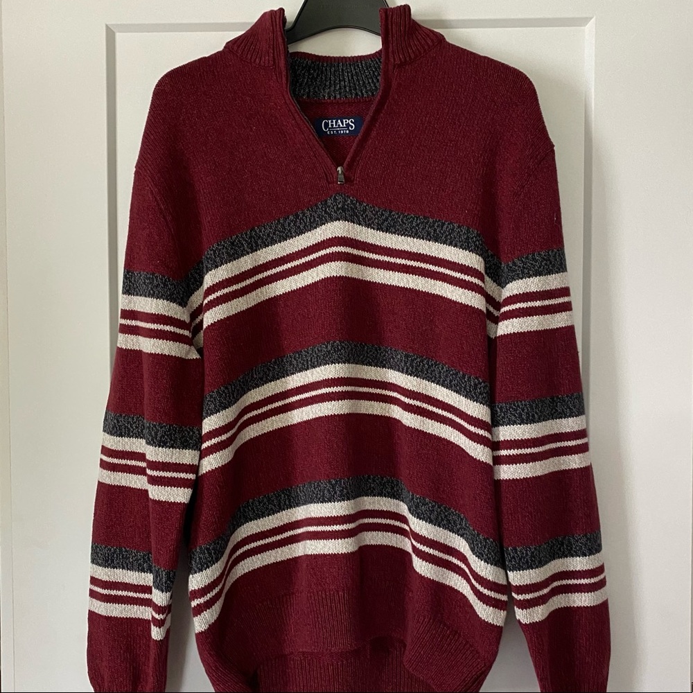 Men’s Chaps Knit 1/4 Zip Sweater L